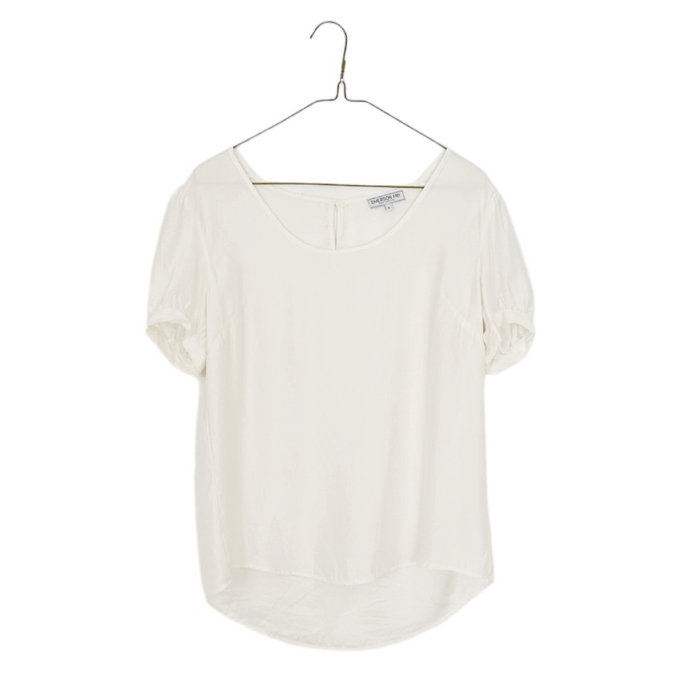 Ecru silk t-shirt blouse